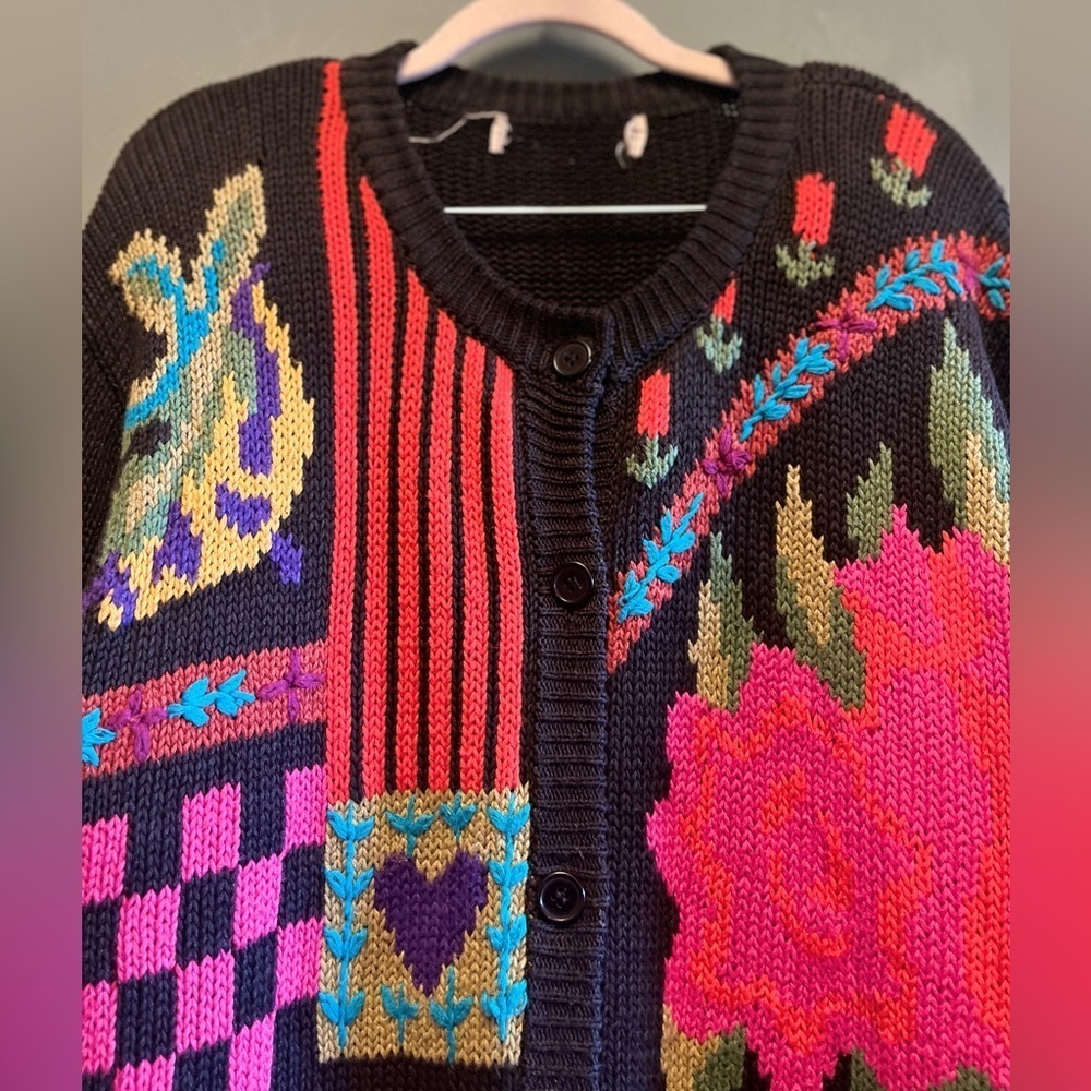 Heart & Rose sweater/ Cardigan… Vintage - Picture 8 of 11